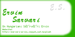 ervin sarvari business card